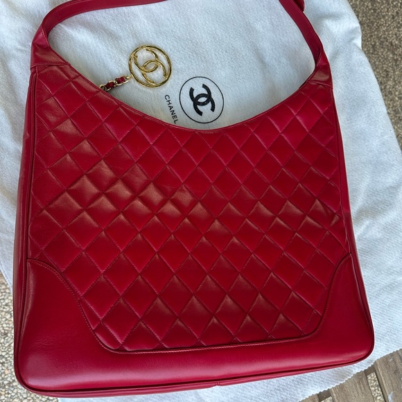 Excellent vintage Chanel lambskin large hobo with original dustbag - Picture 5 of 13